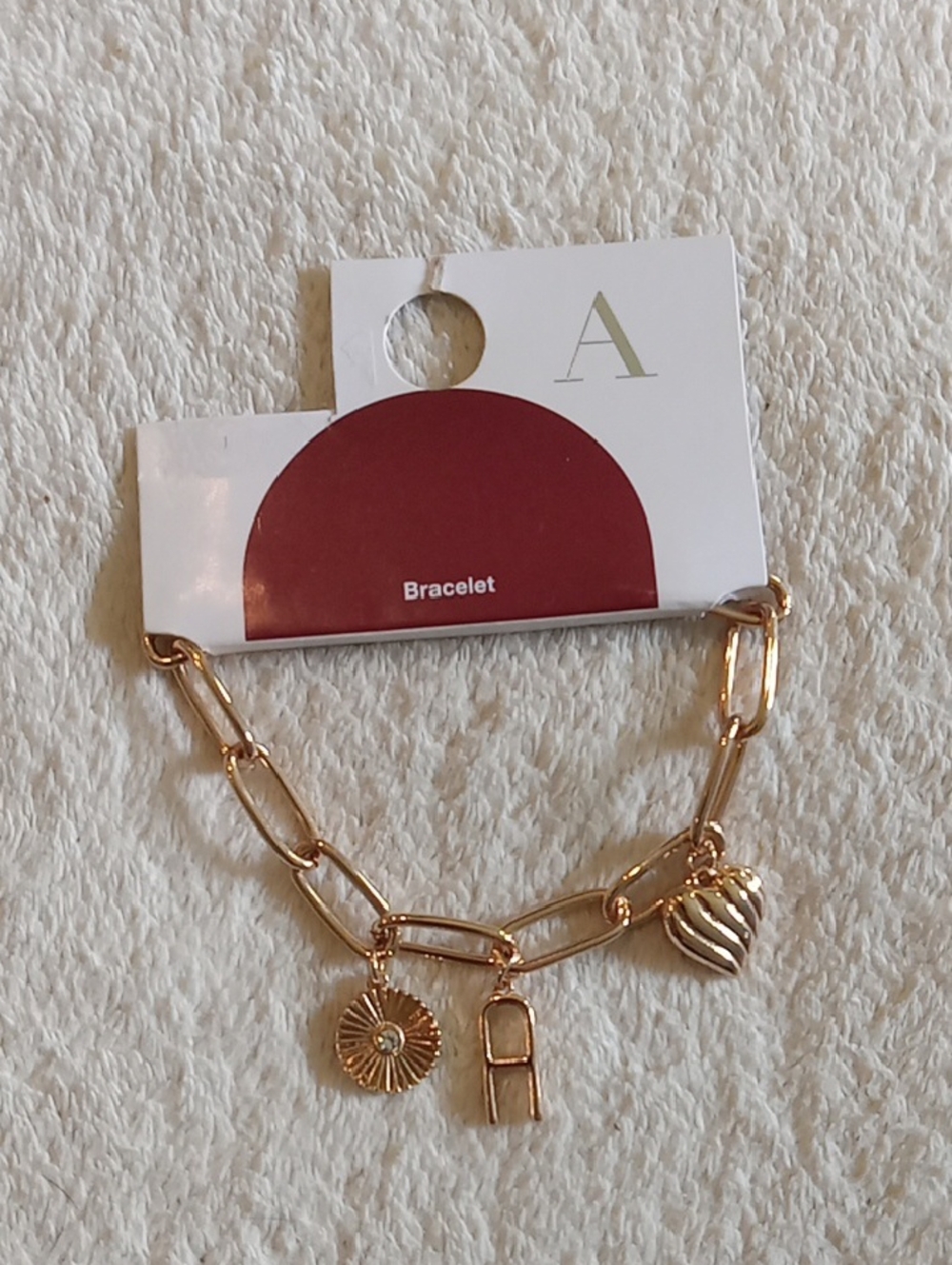 NWT Gold Charm Initial Bracelet